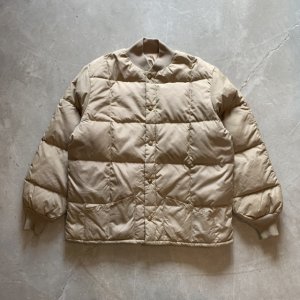 画像: 【L】80s-90s WALLS ナイロン キルティング ダウンジャケット ベージュ■ビンテージ オールド アメリカ古着 MA-1タイプ 首リブ