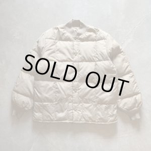 画像: 【L】80s-90s WALLS ナイロン キルティング ダウンジャケット ベージュ■ビンテージ オールド アメリカ古着 MA-1タイプ 首リブ