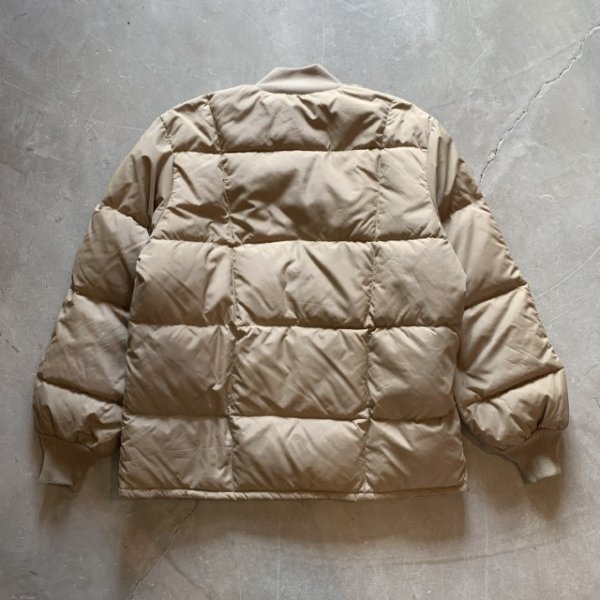 画像9: 【L】80s-90s WALLS ナイロン キルティング ダウンジャケット ベージュ■ビンテージ オールド アメリカ古着 MA-1タイプ 首リブ (9)