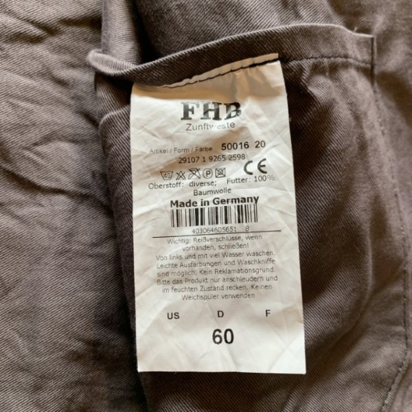 画像5: 【L/XL】ドイツ製 FHB 太畝コーデュロイ ロガーベスト ブラック 黒無地■ビンテージ オールド レトロ ヨーロッパ古着 ユーロ (5)