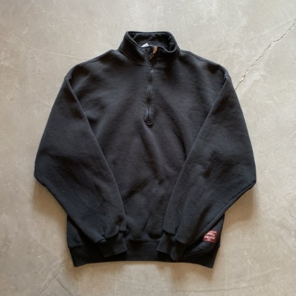 画像6: 【L】90s USA製 Russell Athletic ハーフジップ スウェット ブラック 黒無地■ビンテージ オールド アメリカ古着 トレーナー ラッセル (6)