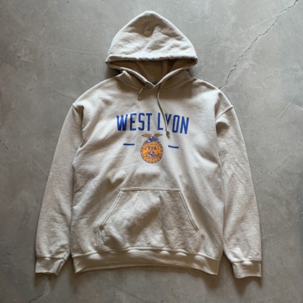 画像1: 【L】FFA 両面プリント スウェットパーカー ベージュ■アメリカ古着 トレーナー GILDAN ギルダン (1)