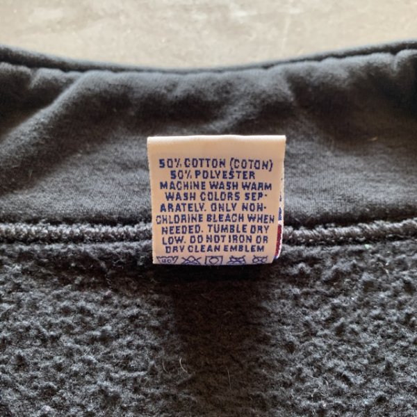 画像4: 【L】90s USA製 Russell Athletic ハーフジップ スウェット ブラック 黒無地■ビンテージ オールド アメリカ古着 トレーナー ラッセル (4)