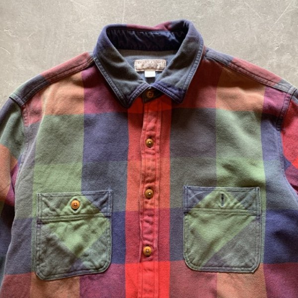 画像2: 【L】WALLACE&BARNES 長袖ヘビーネルシャツ チェック柄■ビンテージ オールド アメリカ古着 ウォレス＆バーンズ J.CREW ジェイクルー (2)