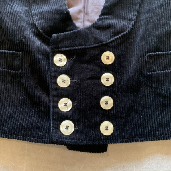 画像2: 【L/XL】ドイツ製 FHB 太畝コーデュロイ ロガーベスト ブラック 黒無地■ビンテージ オールド レトロ ヨーロッパ古着 ユーロ (2)