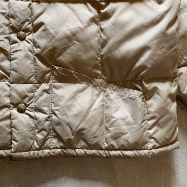 画像4: 【L】80s-90s WALLS ナイロン キルティング ダウンジャケット ベージュ■ビンテージ オールド アメリカ古着 MA-1タイプ 首リブ (4)