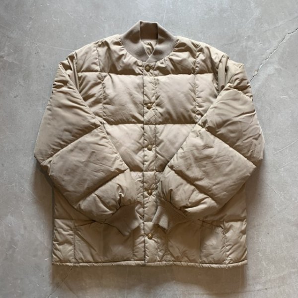 画像5: 【L】80s-90s WALLS ナイロン キルティング ダウンジャケット ベージュ■ビンテージ オールド アメリカ古着 MA-1タイプ 首リブ (5)