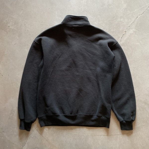 画像7: 【L】90s USA製 Russell Athletic ハーフジップ スウェット ブラック 黒無地■ビンテージ オールド アメリカ古着 トレーナー ラッセル (7)