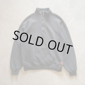 画像: 【L】90s USA製 Russell Athletic ハーフジップ スウェット ブラック 黒無地■ビンテージ オールド アメリカ古着 トレーナー ラッセル