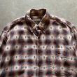画像2: 【M/L】Woolrich 長袖ネルシャツ ベージュチェック×総柄■ビンテージ オールド レトロ アメリカ古着 ウールリッチ 90s-2000s (2)