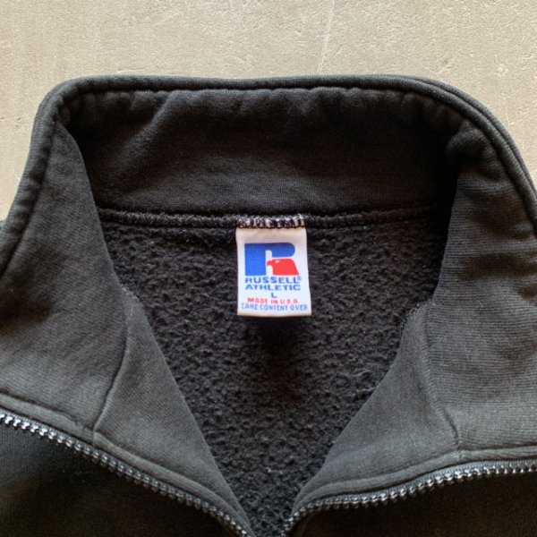 画像3: 【L】90s USA製 Russell Athletic ハーフジップ スウェット ブラック 黒無地■ビンテージ オールド アメリカ古着 トレーナー ラッセル (3)