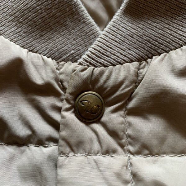 画像3: 【L】80s-90s WALLS ナイロン キルティング ダウンジャケット ベージュ■ビンテージ オールド アメリカ古着 MA-1タイプ 首リブ (3)