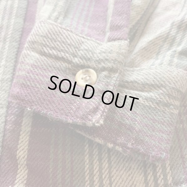 画像7: 【L/XL】90s Five Brother 長袖ヘビーネルシャツ 紫×グレーチェック■ビンテージ オールド アメリカ古着 USA製 ファイブブラザー (7)