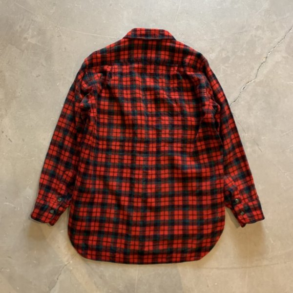 画像7: 【S】50s-60s USA製 PENDLETON 長袖ウールシャツ 赤チェック■ビンテージ オールド レトロ アメリカ古着 ペンドルトン ラウンド (7)