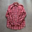 画像8: 【S】ボロ 50s PENNEY'S 長袖プリントネルシャツ 赤チェック■ビンテージ オールド レトロ アメリカ古着 ぺニーズ プリネル ライトネル (8)