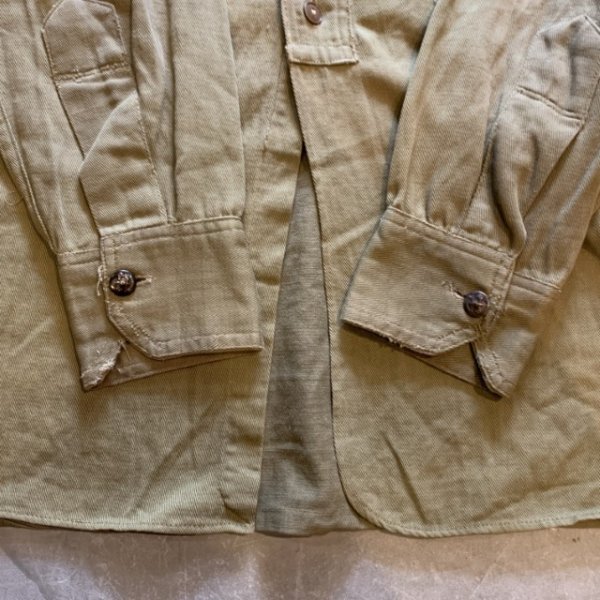 画像9: 【L/XL】40s BSA ボーイスカウト マチ付き チェンジボタン 長袖シャツ カーキ■ビンテージ オールド アメリカ古着 ビッグサイズ (9)