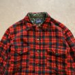 画像2: 【S】50s-60s USA製 PENDLETON 長袖ウールシャツ 赤チェック■ビンテージ オールド レトロ アメリカ古着 ペンドルトン ラウンド (2)