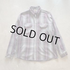 画像: 【L/XL】90s Five Brother 長袖ヘビーネルシャツ 紫×グレーチェック■ビンテージ オールド アメリカ古着 USA製 ファイブブラザー