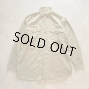 画像: 【L/XL】40s BSA ボーイスカウト マチ付き チェンジボタン 長袖シャツ カーキ■ビンテージ オールド アメリカ古着 ビッグサイズ