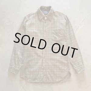 画像: 【M/L】70s USA製 PENDLETON 長袖ウールシャツ ベージュチェック■ビンテージ オールド レトロ アメリカ古着 ペンドルトン ラウンド