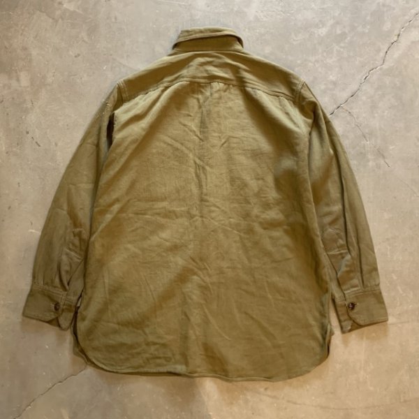 画像10: 【L/XL】40s BSA ボーイスカウト マチ付き チェンジボタン 長袖シャツ カーキ■ビンテージ オールド アメリカ古着 ビッグサイズ (10)