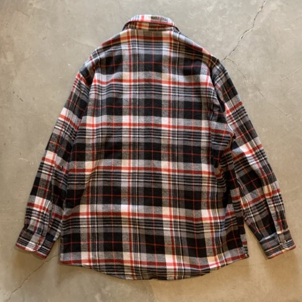 画像8: 【XL】90s BIGMAC/ST JOHN'S BAY 長袖ヘビーネルシャツ 白黒赤チェック■ビンテージ オールド レトロ アメリカ古着 ビッグマック (8)