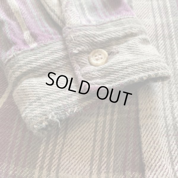 画像6: 【L/XL】90s Five Brother 長袖ヘビーネルシャツ 紫×グレーチェック■ビンテージ オールド アメリカ古着 USA製 ファイブブラザー (6)