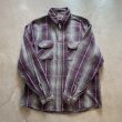 画像4: 【L/XL】90s Five Brother 長袖ヘビーネルシャツ 紫×グレーチェック■ビンテージ オールド アメリカ古着 USA製 ファイブブラザー (4)