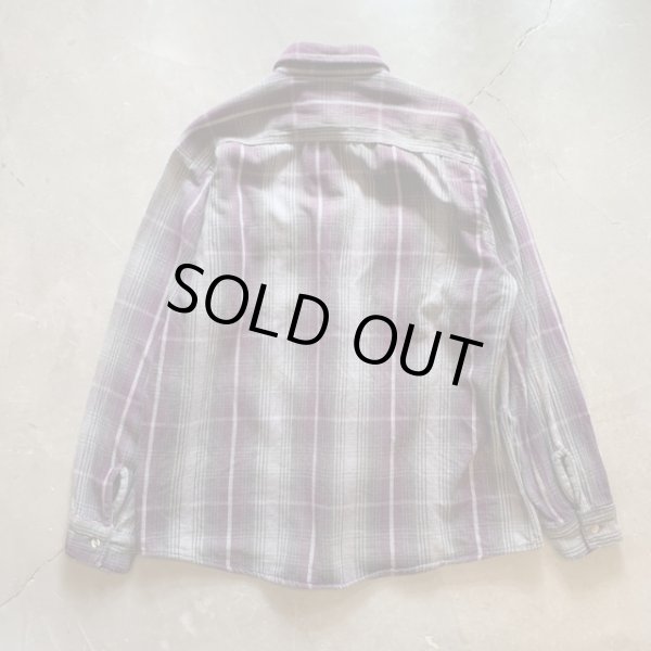 画像8: 【L/XL】90s Five Brother 長袖ヘビーネルシャツ 紫×グレーチェック■ビンテージ オールド アメリカ古着 USA製 ファイブブラザー (8)