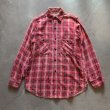 画像1: 【S】ボロ 50s PENNEY'S 長袖プリントネルシャツ 赤チェック■ビンテージ オールド レトロ アメリカ古着 ぺニーズ プリネル ライトネル (1)