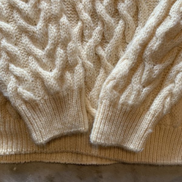 画像5: 【L】アイルランド製 arancrafts ケーブル編み ウールセーター 生成り色■ビンテージ アメリカ古着 フィッシャーマン アランニット (5)