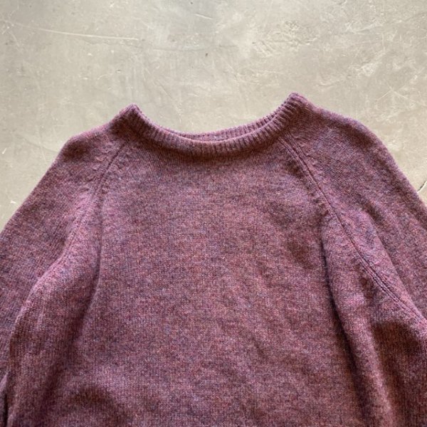 画像2: 【L/XL】アイルランド製 A.S.Cooper ウールセーター ニット パープル 紫■ビンテージ オールド アメリカ古着 ユーロ メランジ (2)