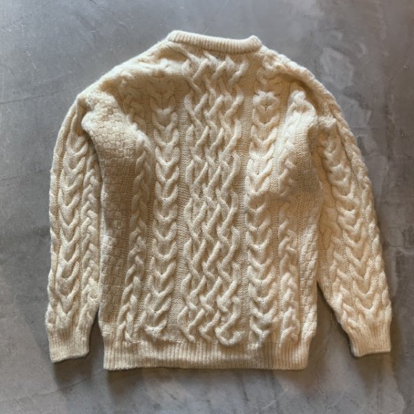 画像2: 【L】アイルランド製 arancrafts ケーブル編み ウールセーター 生成り色■ビンテージ アメリカ古着 フィッシャーマン アランニット (2)