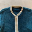 画像3: 【S or Ladies】60s-70s UNKNOWN アクリルニット ジップカーディガン セーター 深緑■ビンテージ オールド アメリカ古着 レディース (3)