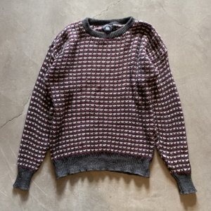 画像: 【M/L】USA製 boat house row ローゲージ コットンニット セーター 紫ミックス■ビンテージ オールド アメリカ古着 90s