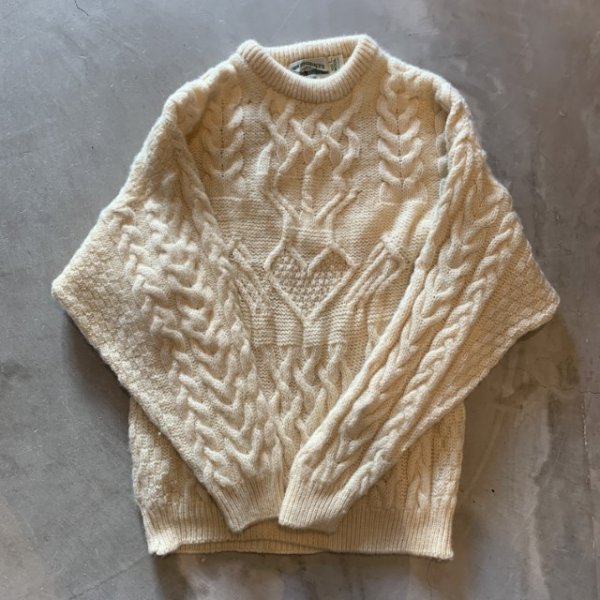 画像4: 【L】アイルランド製 arancrafts ケーブル編み ウールセーター 生成り色■ビンテージ アメリカ古着 フィッシャーマン アランニット (4)