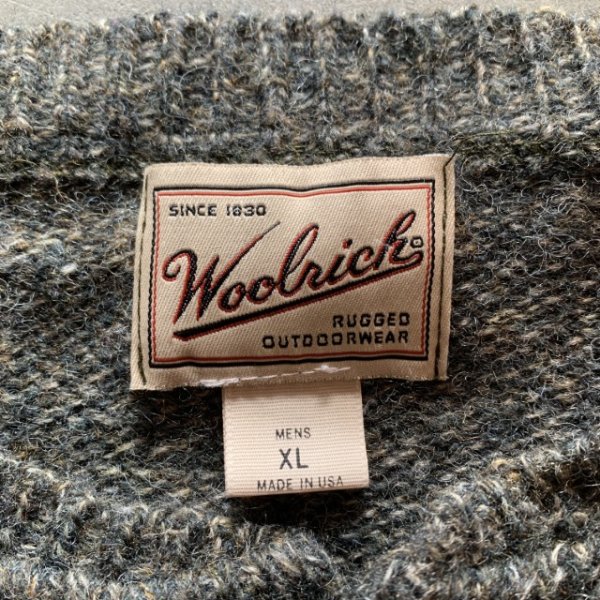 画像3: 【XL】USA製 Woolrich ヘンリーネック ウールセーター ニット ダークグレー■ビンテージ オールド アメリカ古着 90s ウールリッチ (3)