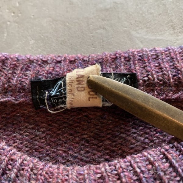 画像4: 【L/XL】アイルランド製 A.S.Cooper ウールセーター ニット パープル 紫■ビンテージ オールド アメリカ古着 ユーロ メランジ (4)