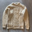 画像1: 【L】アイルランド製 arancrafts ケーブル編み ウールセーター 生成り色■ビンテージ アメリカ古着 フィッシャーマン アランニット (1)