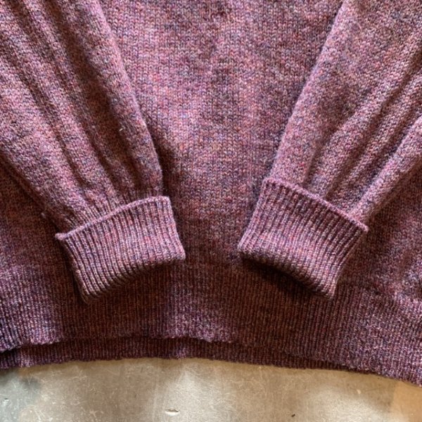 画像6: 【L/XL】アイルランド製 A.S.Cooper ウールセーター ニット パープル 紫■ビンテージ オールド アメリカ古着 ユーロ メランジ (6)