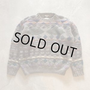 画像: 【M/L】British Collection ウールセーター ニット 総柄■ビンテージ オールド ヨーロッパ古着 イギリス イングランド