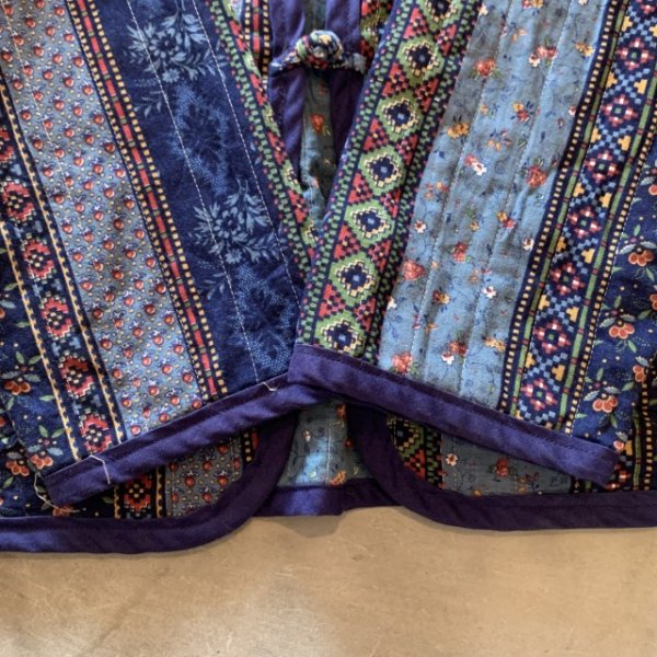 画像6: 【Ladies】UNKNOWN リバーシブルジャケット 紺 総柄 花柄■ビンテージ レトロ アメリカ古着 レディース キルティング チャイナシャツ (6)