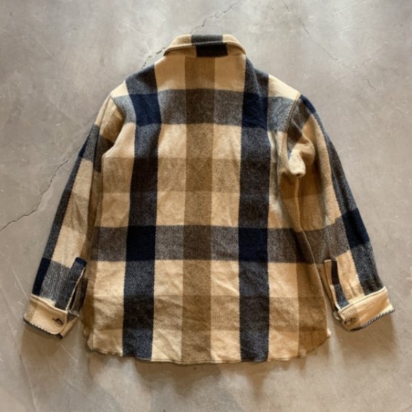 画像8: 【L】70s USA製 Woolrich ウールシャツジャケット 黄土色 ブロックチェック■ビンテージ オールド レトロ アメリカ古着 ウールリッチ (8)
