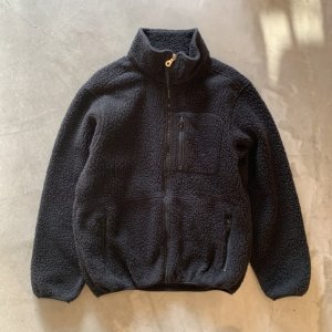 画像: 【S】USA製 90s LANDS'END パイルフリース ジップジャケット ブラック 黒■ビンテージ オールド アメリカ古着 ランズエンド