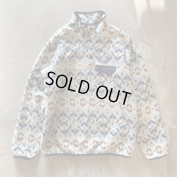 画像1: 【M/L】patagonia スナップT プルオーバー シンチラフリース 総柄■アメリカ古着 パタゴニア (1)