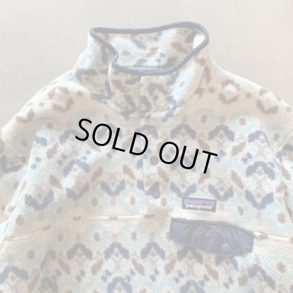 画像2: 【M/L】patagonia スナップT プルオーバー シンチラフリース 総柄■アメリカ古着 パタゴニア (2)