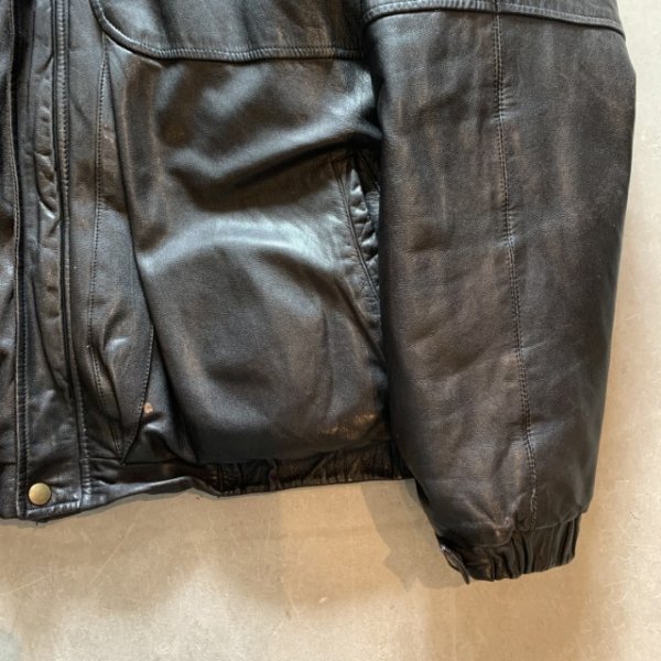 画像3: 【XL/XXL】80s-90s Eddie Bauer オールレザー グースダウンジャケット ブラック 黒■ビンテージ アメリカ古着 革ジャン エディーバウアー (3)