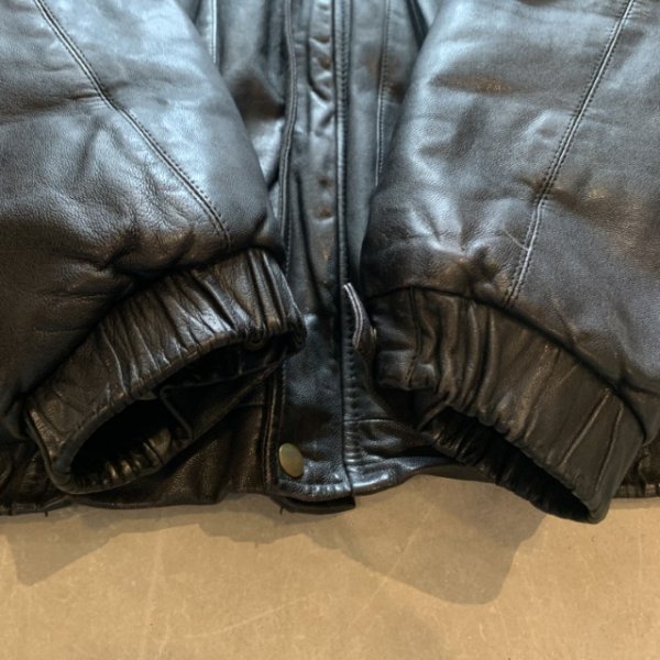 画像6: 【XL/XXL】80s-90s Eddie Bauer オールレザー グースダウンジャケット ブラック 黒■ビンテージ アメリカ古着 革ジャン エディーバウアー (6)