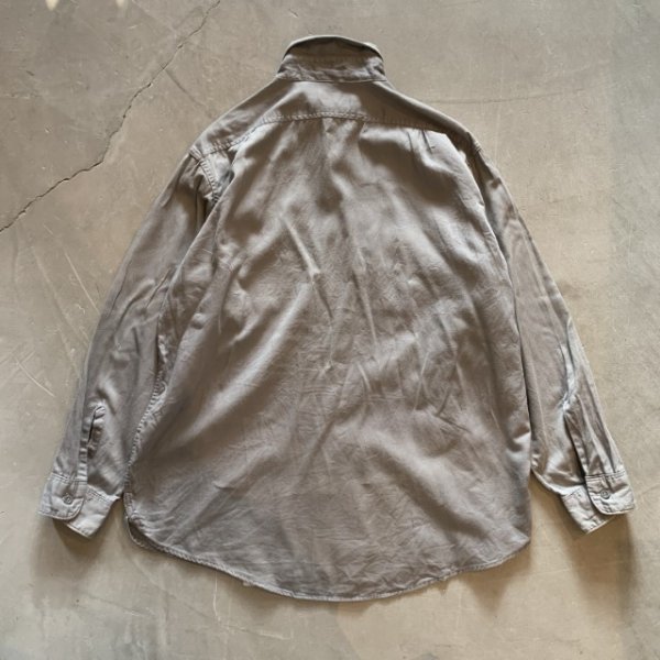 画像8: 【L/XL 16 1/2】60s-70s USA製 Lee マチ付き 長袖ワークシャツ グレー■ビンテージ オールド アメリカ古着 チェトパ コットン (8)