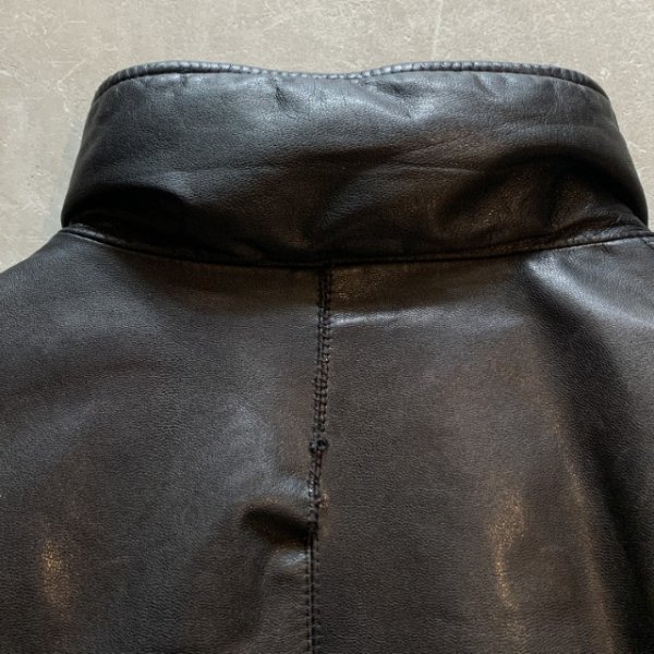 画像10: 【XL/XXL】80s-90s Eddie Bauer オールレザー グースダウンジャケット ブラック 黒■ビンテージ アメリカ古着 革ジャン エディーバウアー (10)